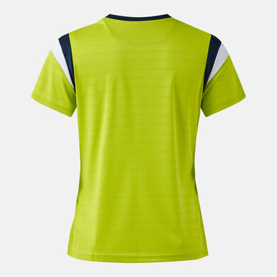 Tricou cu m&acirc;necă scurtă damă Terra verde lam&acirc;ie bleumarin &icirc;nchis