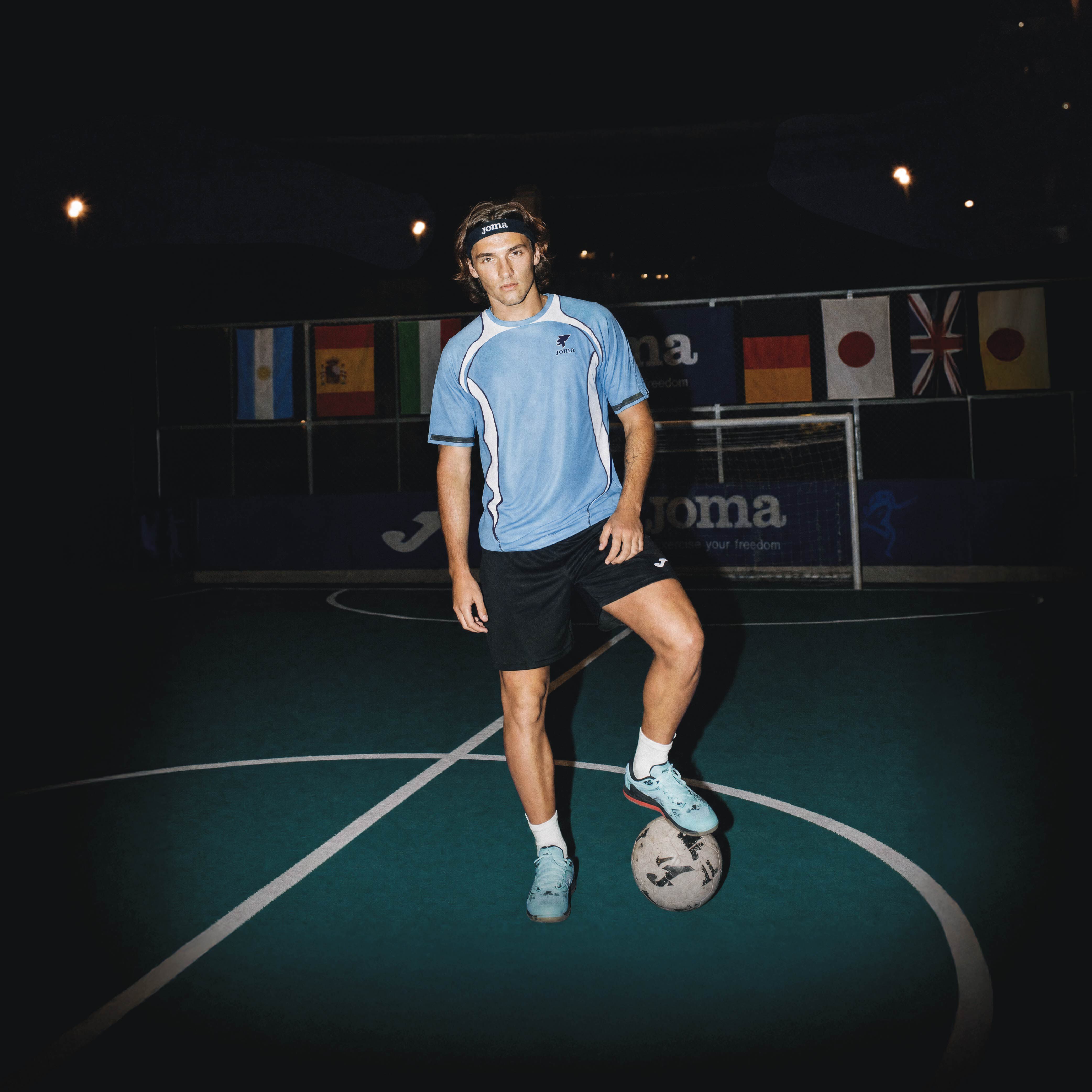 Shirt short sleeve man Futbol Retro Mundial sky blue white | JOMA®