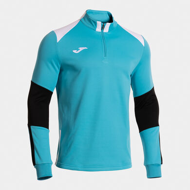 Sudadera hombre Danubio turquesa fl&uacute;or negro