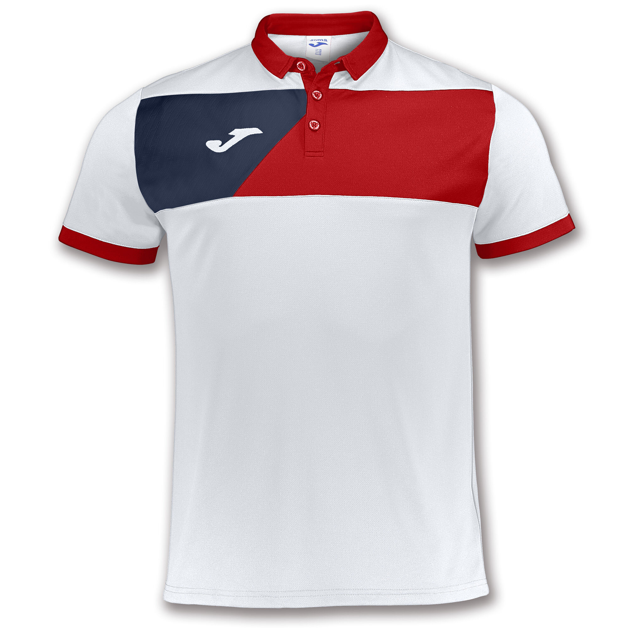 POLO MANCHES COURTES HOMME CREW II BLANC ROUGE