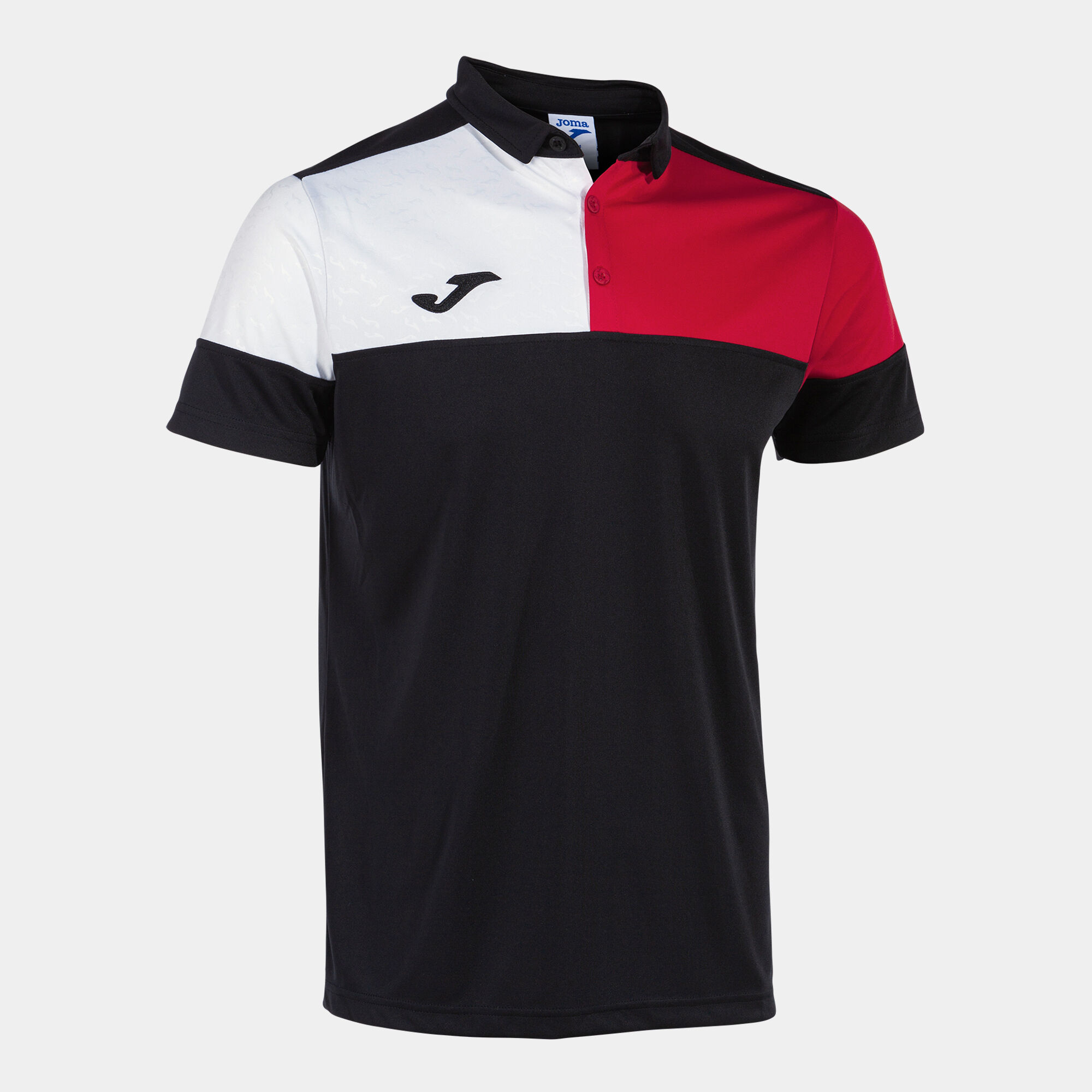 Polo shirt short-sleeve man Crew V black red