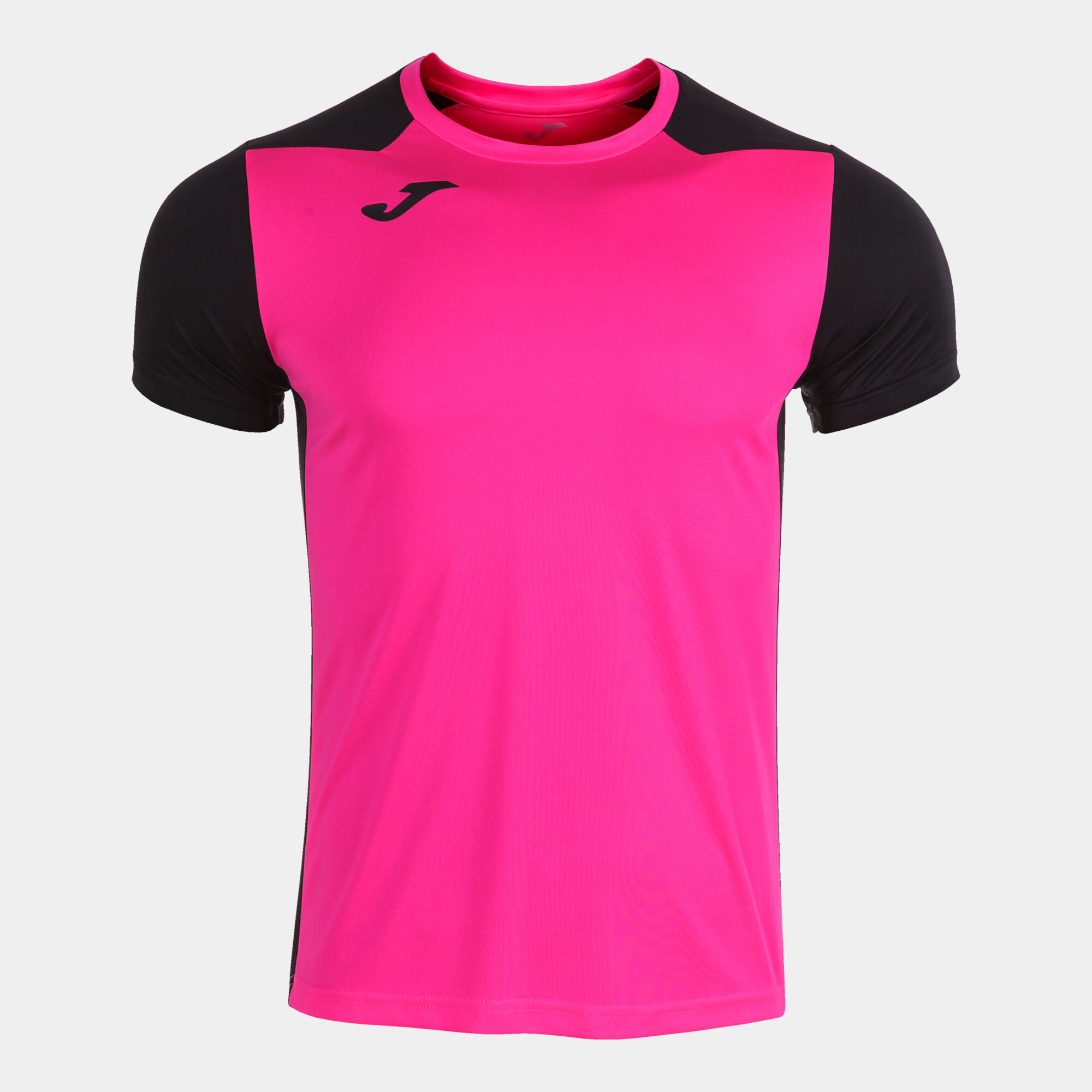 Camiseta manga corta hombre Record II rosa fluor negro