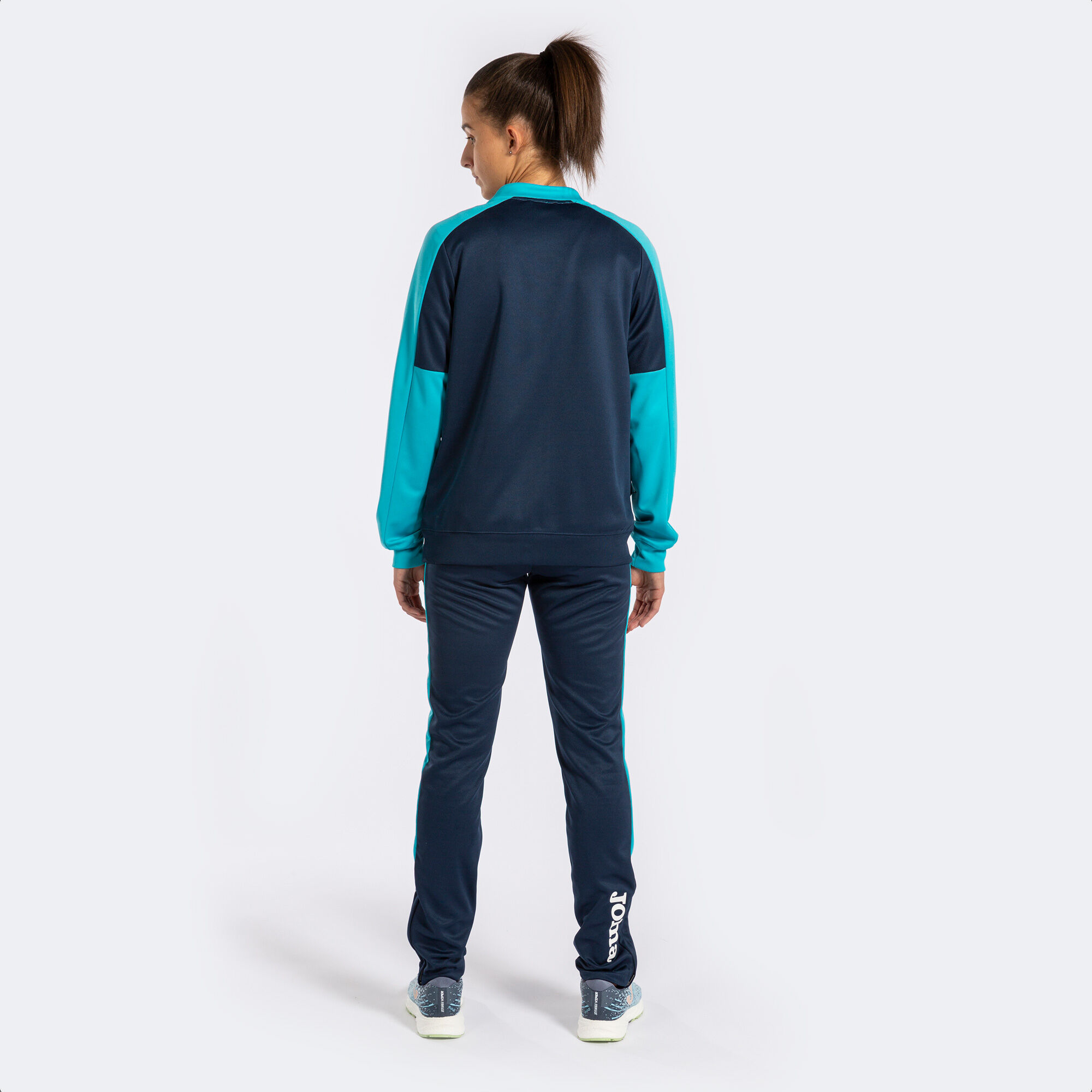 TRACKSUIT WOMAN ECO CHAMPIONSHIP NAVY BLUE FLUORESCENT TURQUOISE