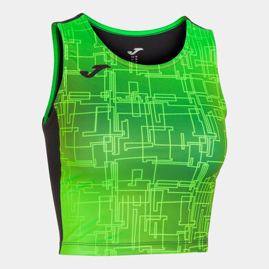 Top donna Elite VIII nero verde fluorescente