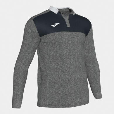 Polo de manga comprida homem Winner II cizento melange preto