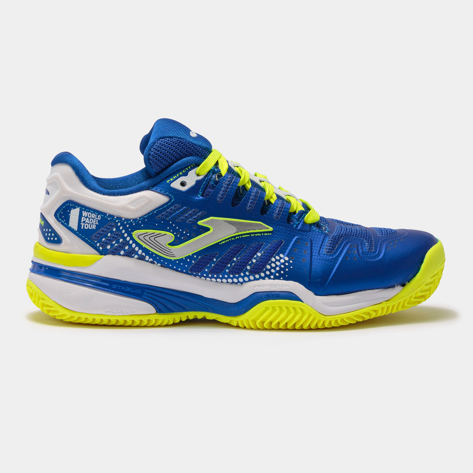 SHOES SLAM 22 CLAY JUNIOR ROYAL BLUE FLUORESCENT YELLOW