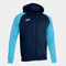 Veste à capuche homme Academy IV bleu marine turquoise fluo