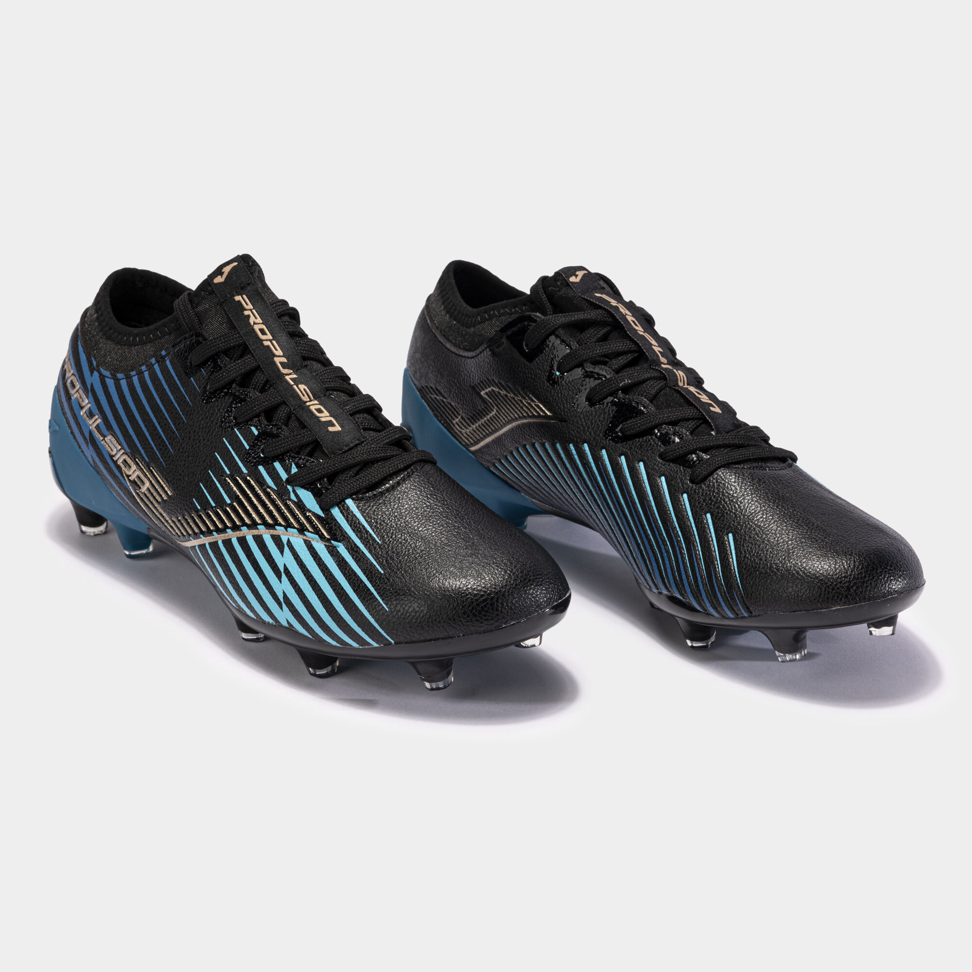 Chaussures football Propulsion Cup 23 terrain ferme FG noir bleu