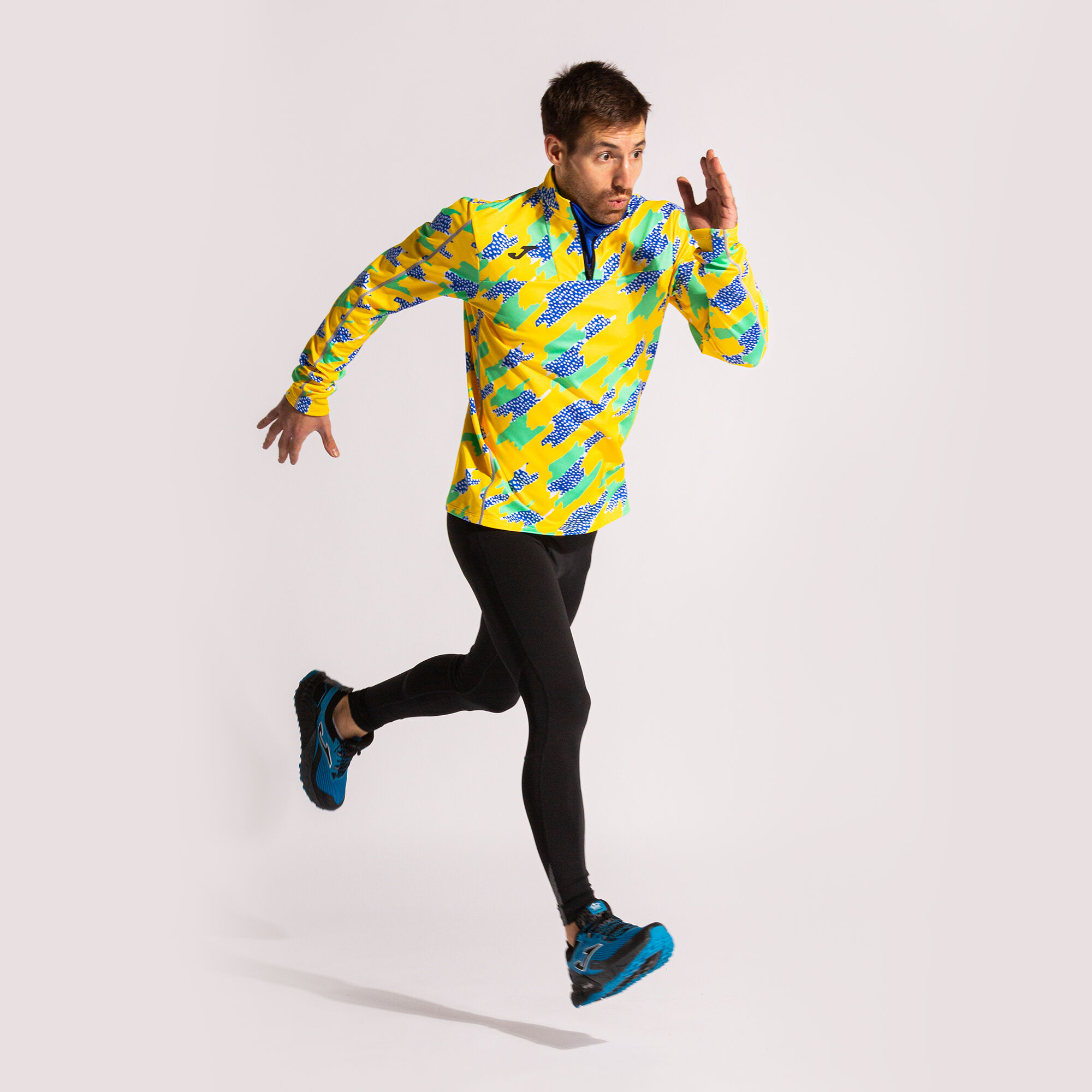 Sweatshirt man R Trail Nature yellow royal blue