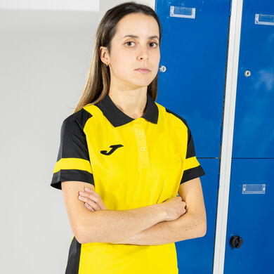 Polo manches courtes femme Lider jaune noir