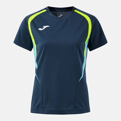 Shirt short sleeve woman Championship 20 dark navy fluorescent yellow