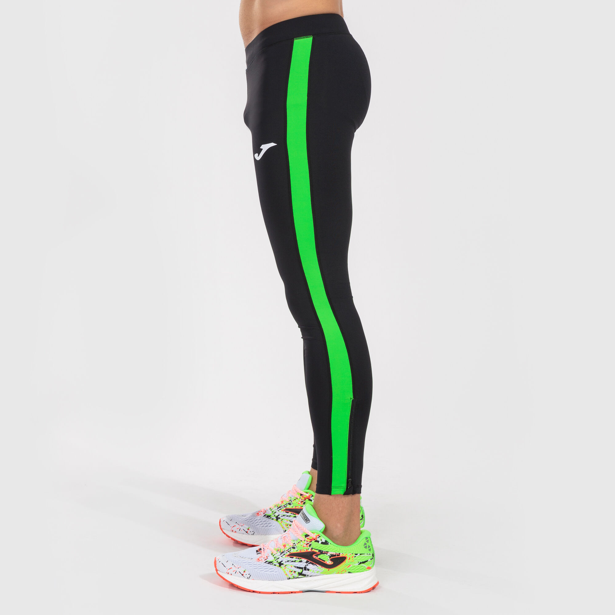 Long tights unisex Elite VII black fluorescent green