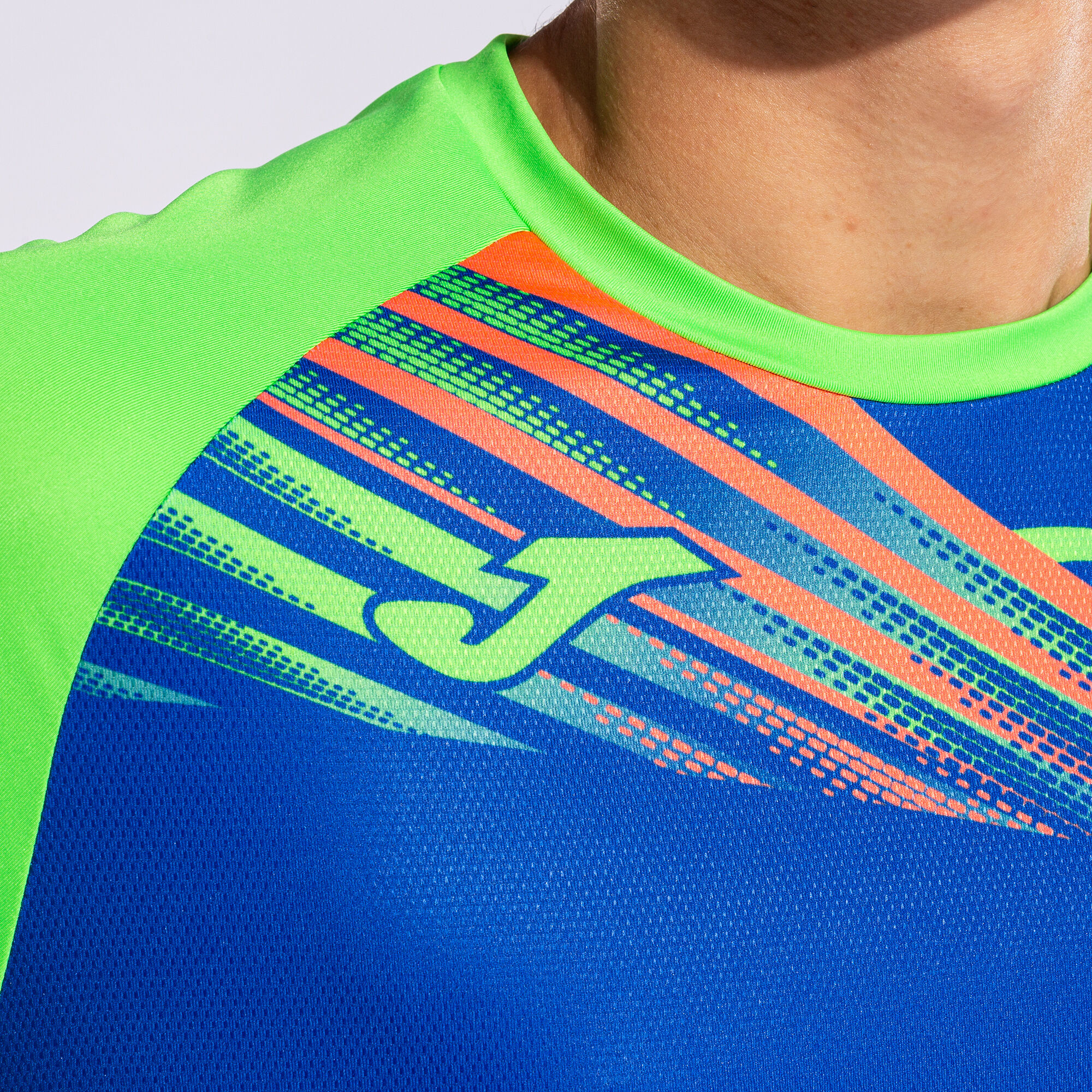 JOMA  スポーツウェア Shirt short sleeve man Elite X royal blue fluorescent green