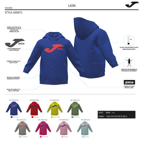 SUDADERA CON CAPUCHA LION