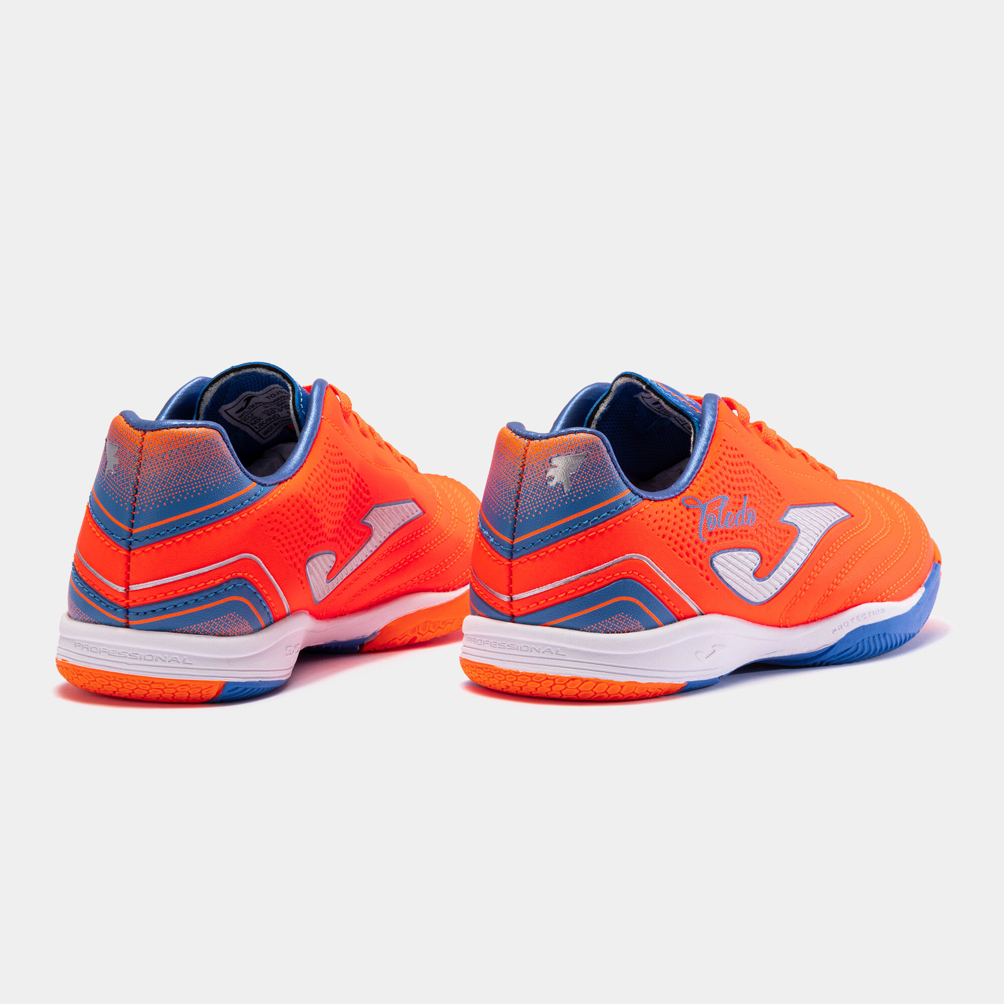 Chaussures futsal Toledo Jr 23 indoor junior orange bleu roi
