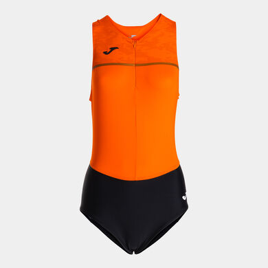 Body mujer Record III naranja negro