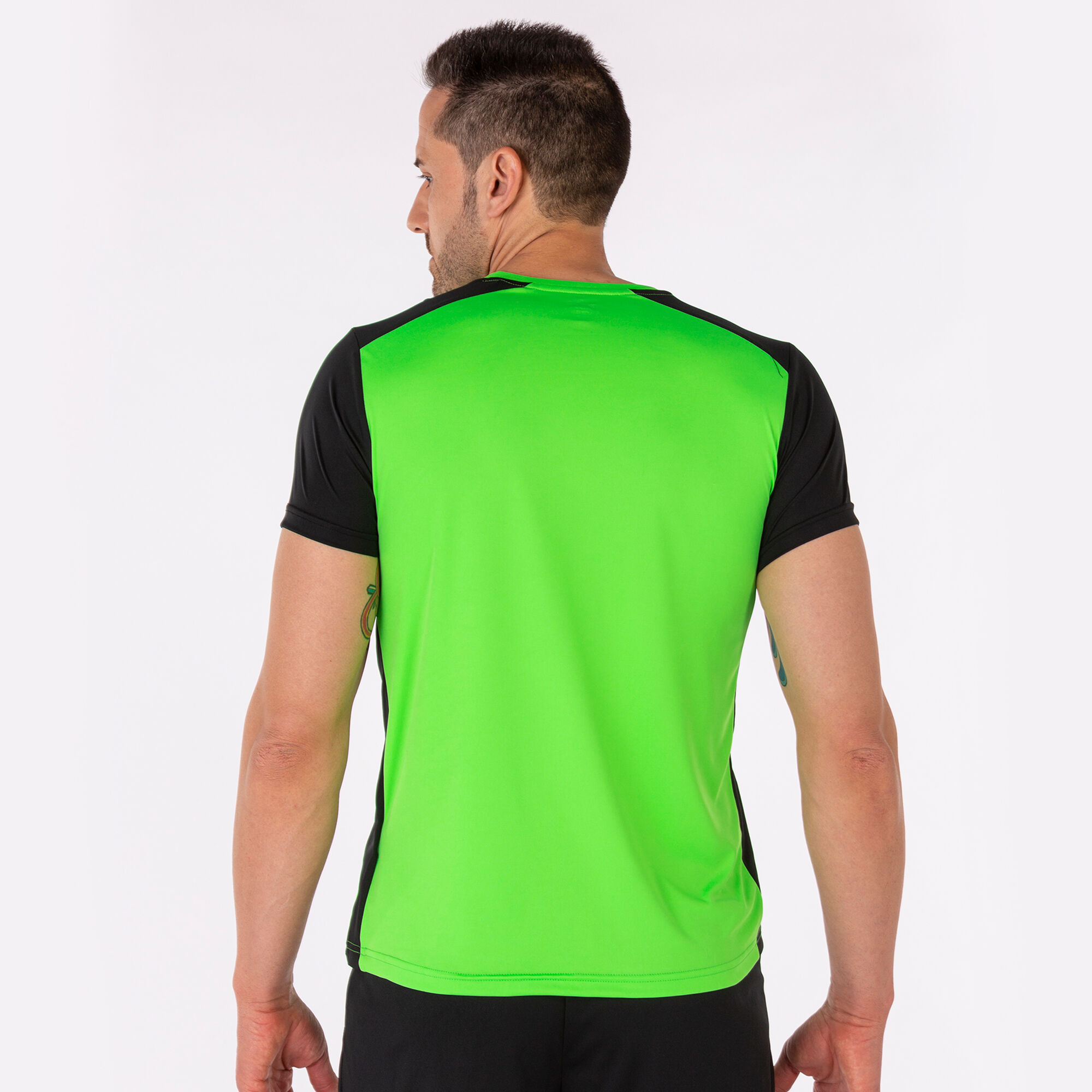 MAILLOT MANCHES COURTES HOMME RECORD II VERT FLUO NOIR