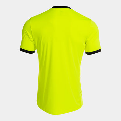 T-shirt manga curta homem Referee amarelo fluorescente preto