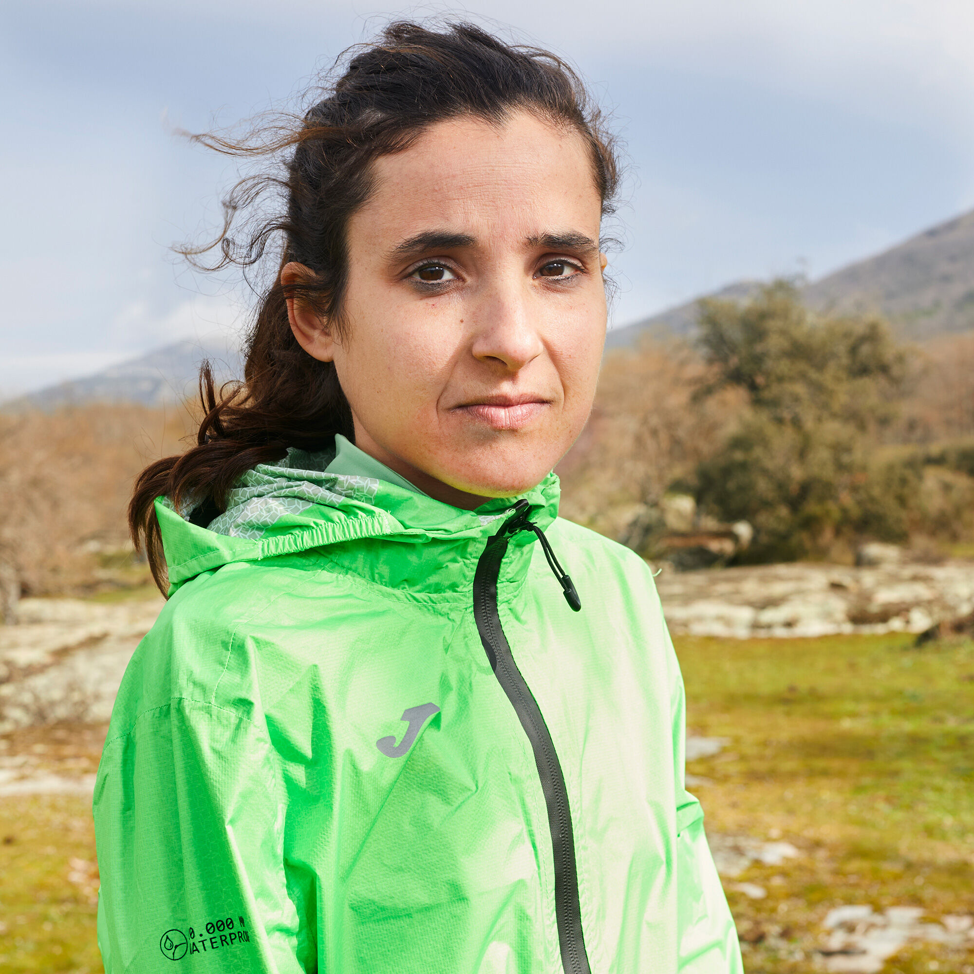 Chubasquero verde top mujer