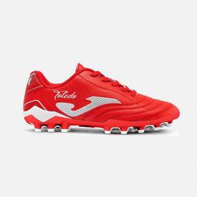 Botas f&uacute;tbol Toledo Jr 26 c&eacute;sped artificial AG junior rojo