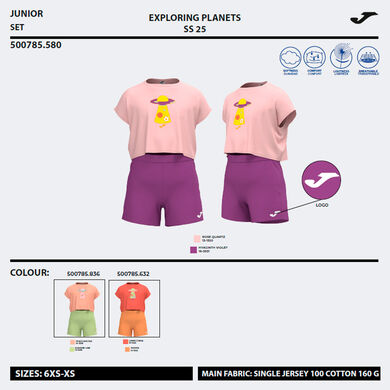 Set ni&ntilde;a Kids Camp rosa violeta