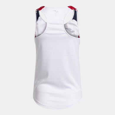 Sleeveless t-shirt woman Montreal white red
