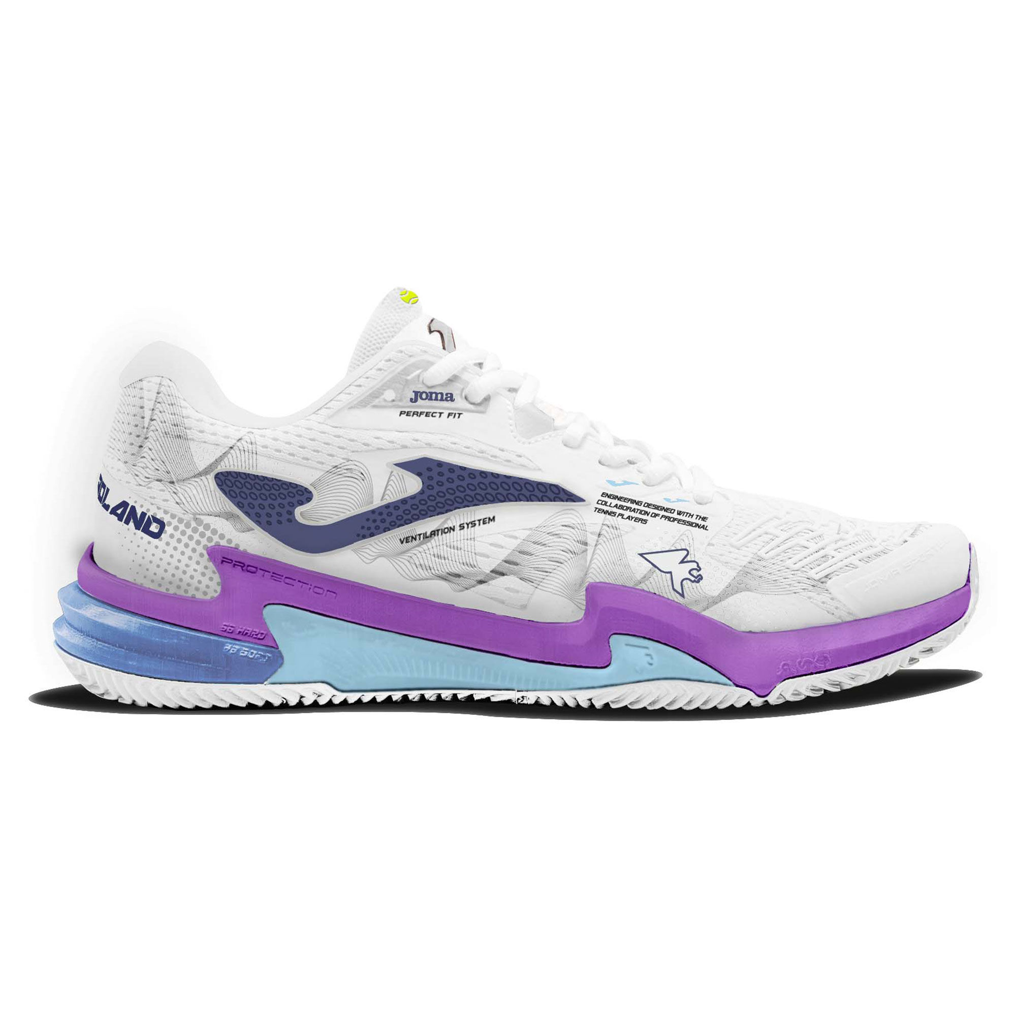 Shoes Roland Lady 24 clay woman white violet
