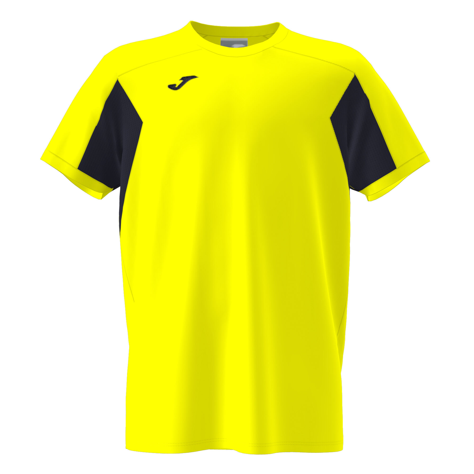 Shirt short sleeve man Colle fluorescent yellow black