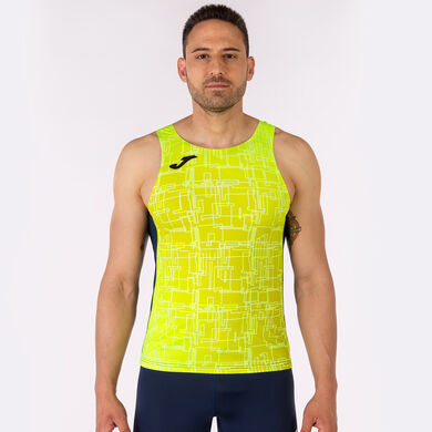 Tank top man Elite VIII navy blue fluorescent yellow