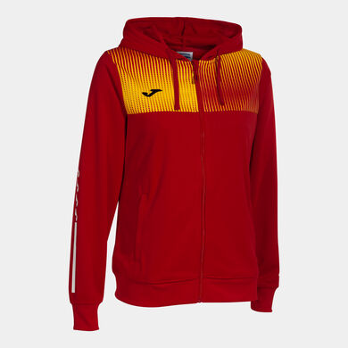 Giacca con cappuccio donna Eco Supernova rosso giallo