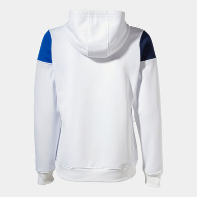 Chaqueta con capucha mujer Crew V blanco royal marino