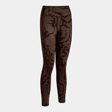 Mallas largas mujer Indoor Gym marr&oacute;n naranja