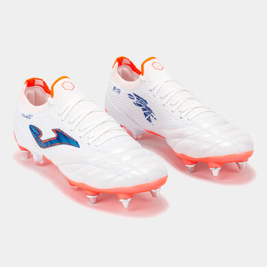 Chaussures football Toledo Cup 26 terrain souple SG blanc