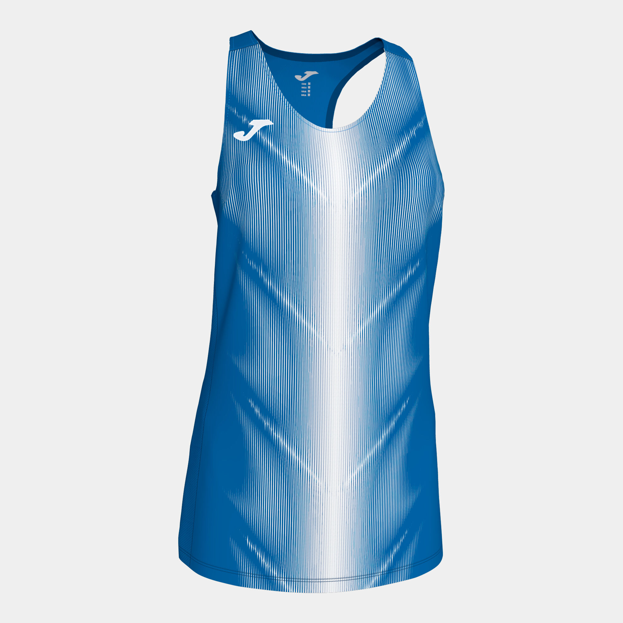Schulterriemen-shirt frau Olimpia königsblau weiß