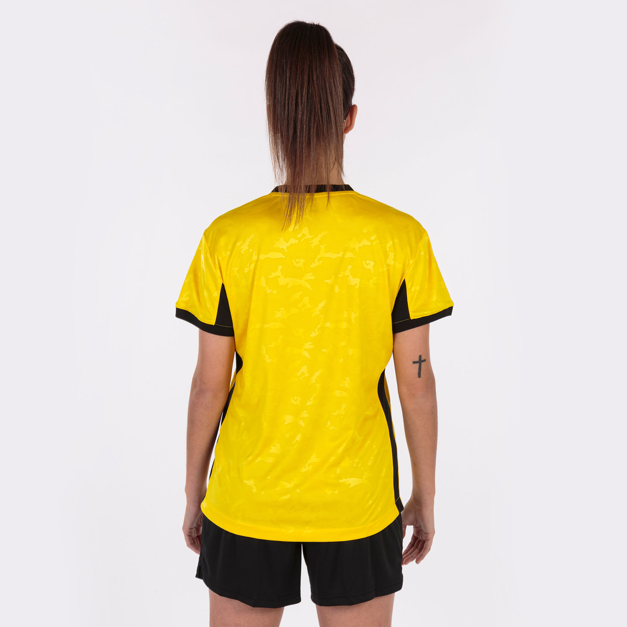 T-shirt manga curta mulher Toletum II amarelo preto