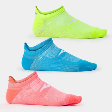 Calcetines unisex Running Night coral flúor amarillo flúor