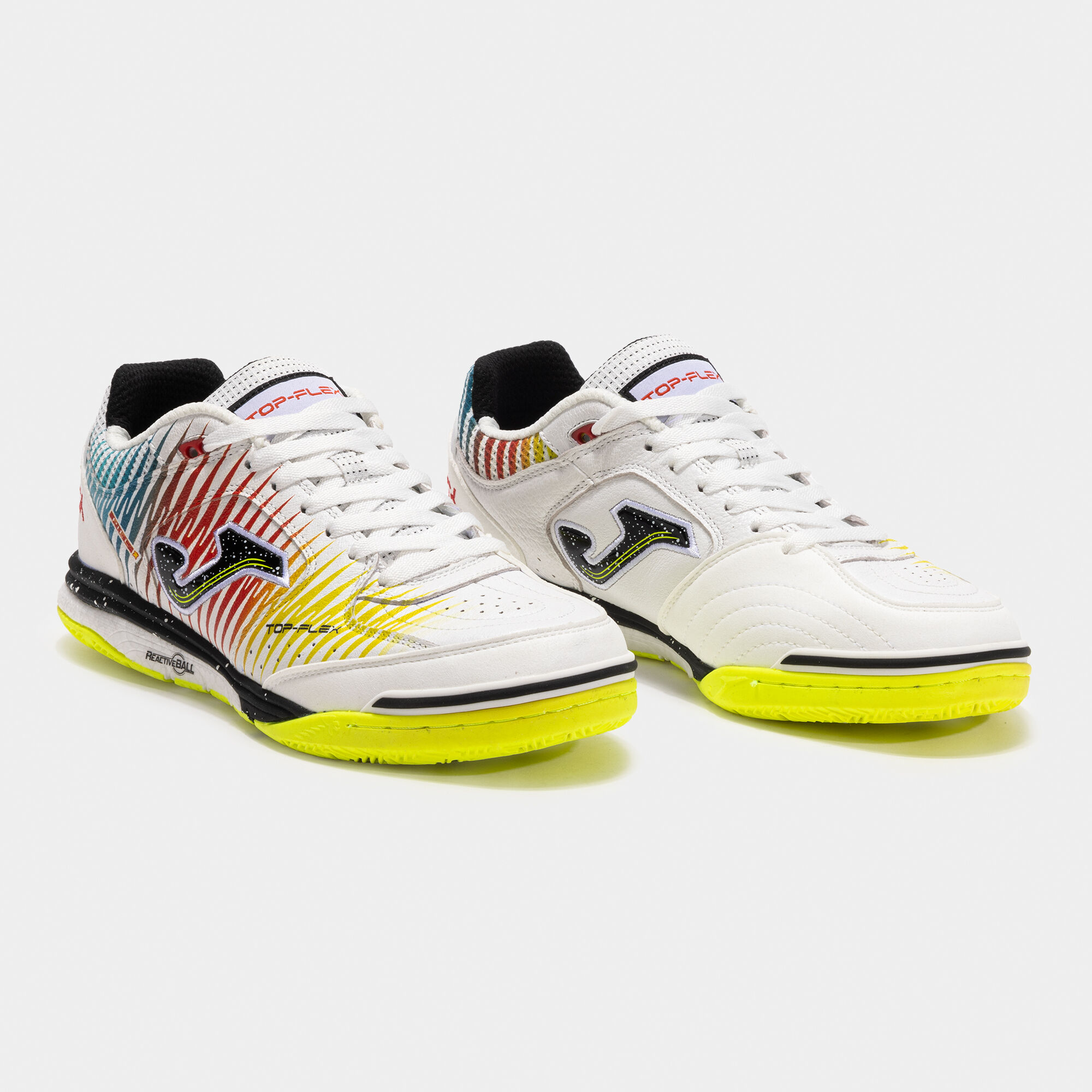Joma Top Flexリバウンド ホワイト/レッド/イエロー/ブルー26.5 Scarpe calcio a 5 Top Flex Rebound 25 indoor bianco giallo