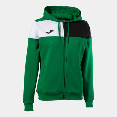 Chaqueta con capucha mujer Crew V verde negro blanco