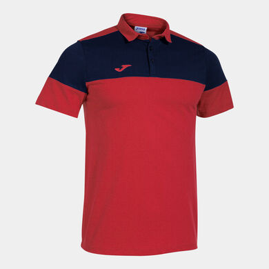 Kurzarm-poloshirt mann Crew V rot marineblau
