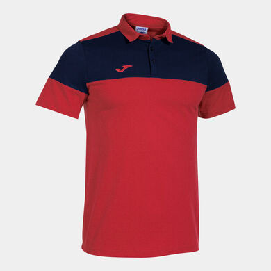 Polo shirt short-sleeve man Crew V red navy blue