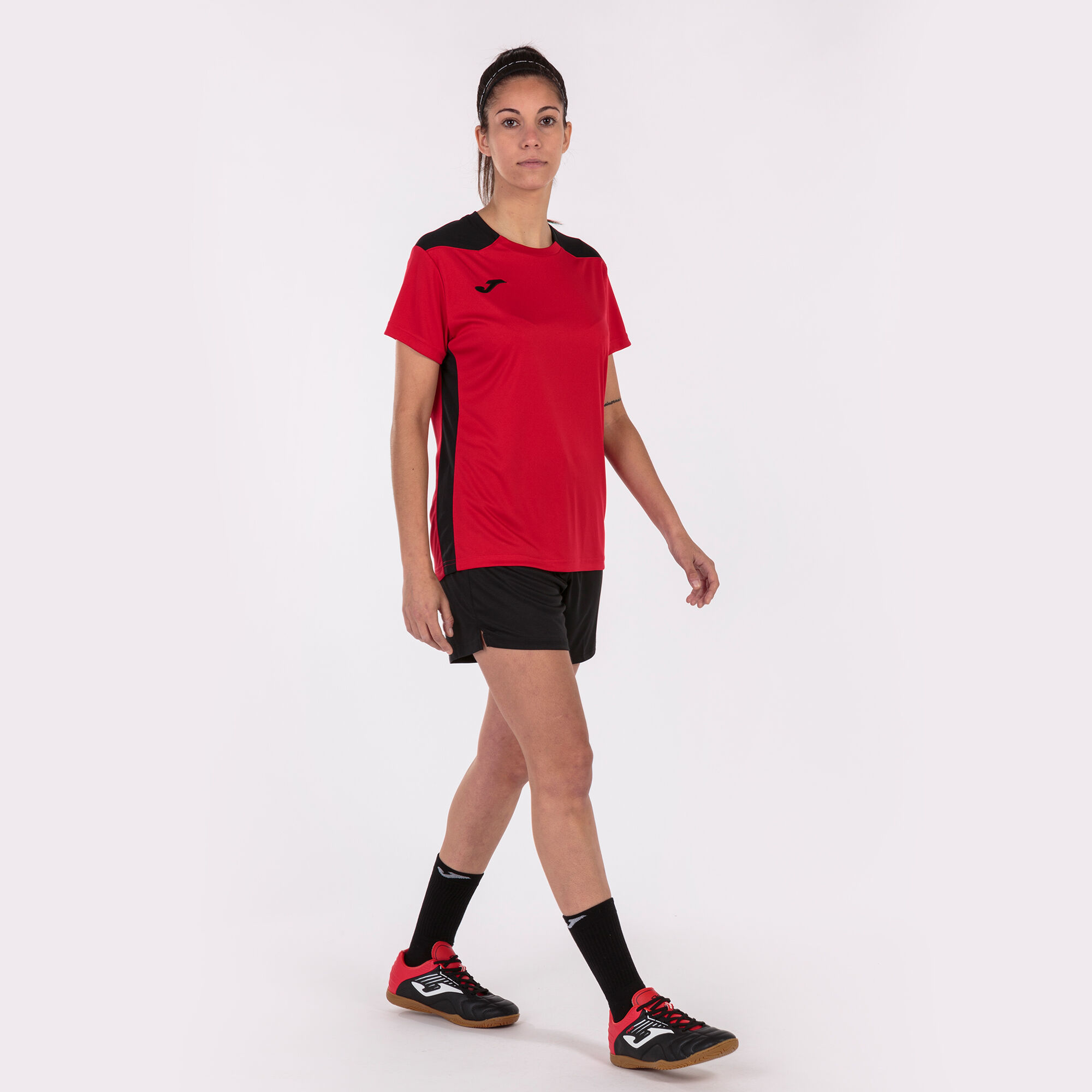 Koszulka z krótkim rękawem kobiety Championship VI czerwony czarny