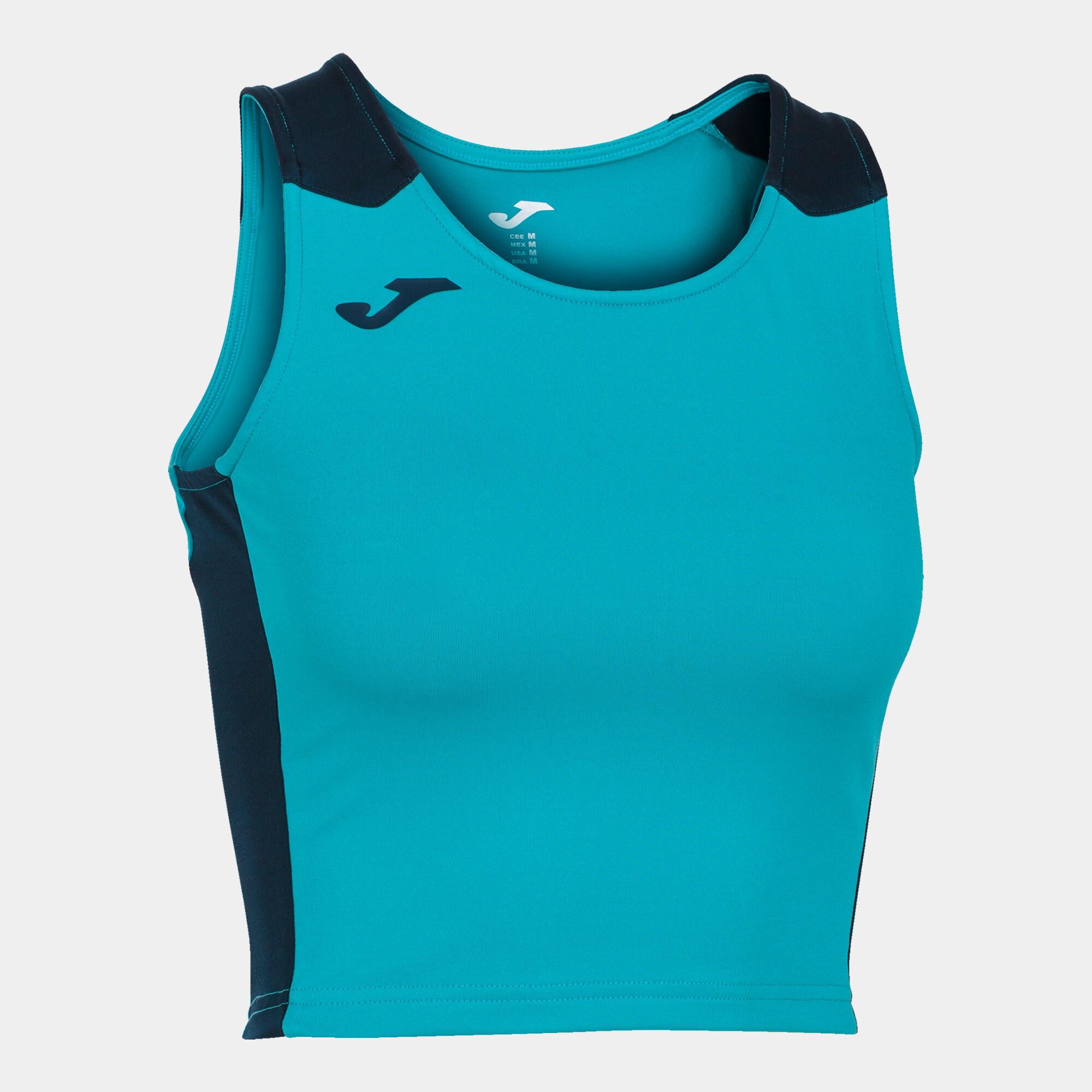 Top femme Record II turquoise fluo bleu marine