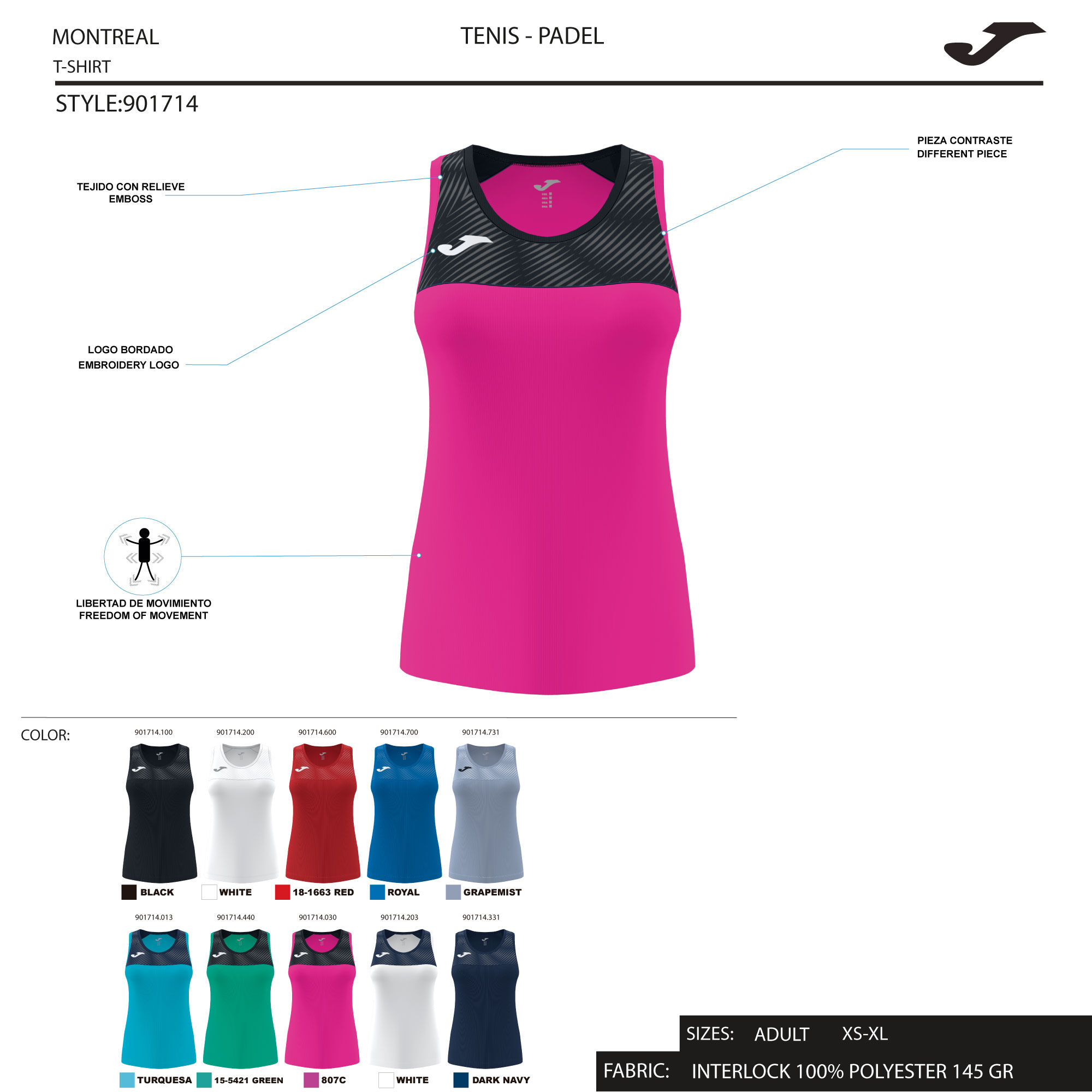 Tank top woman Montreal green black | JOMA®