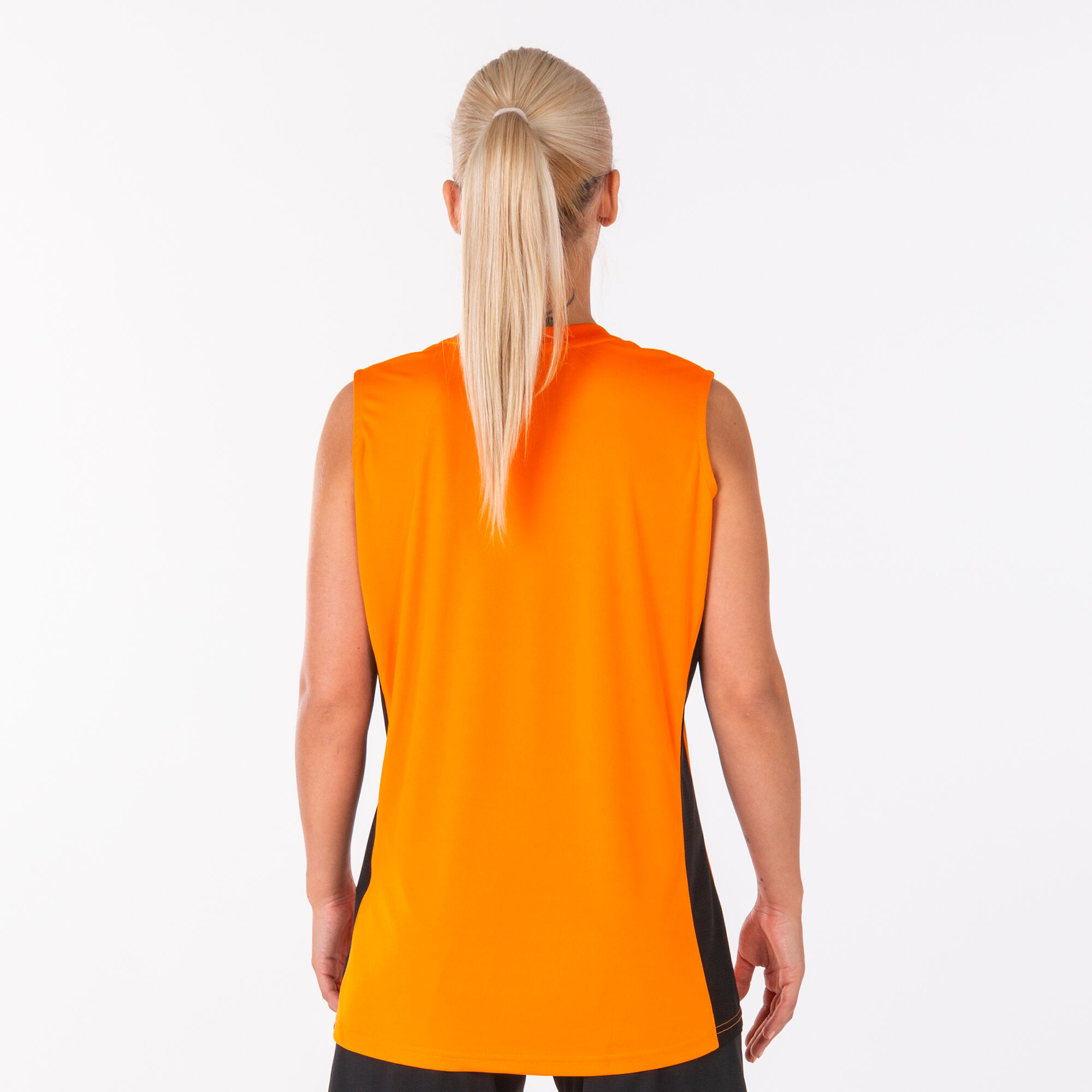 T-shirt de alça mulher Cancha III laranja preto