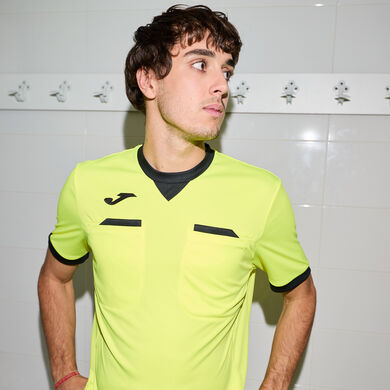Maillot manches courtes homme Referee jaune fluo noir