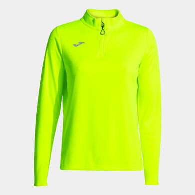 Sudadera mujer Running Night amarillo flúor