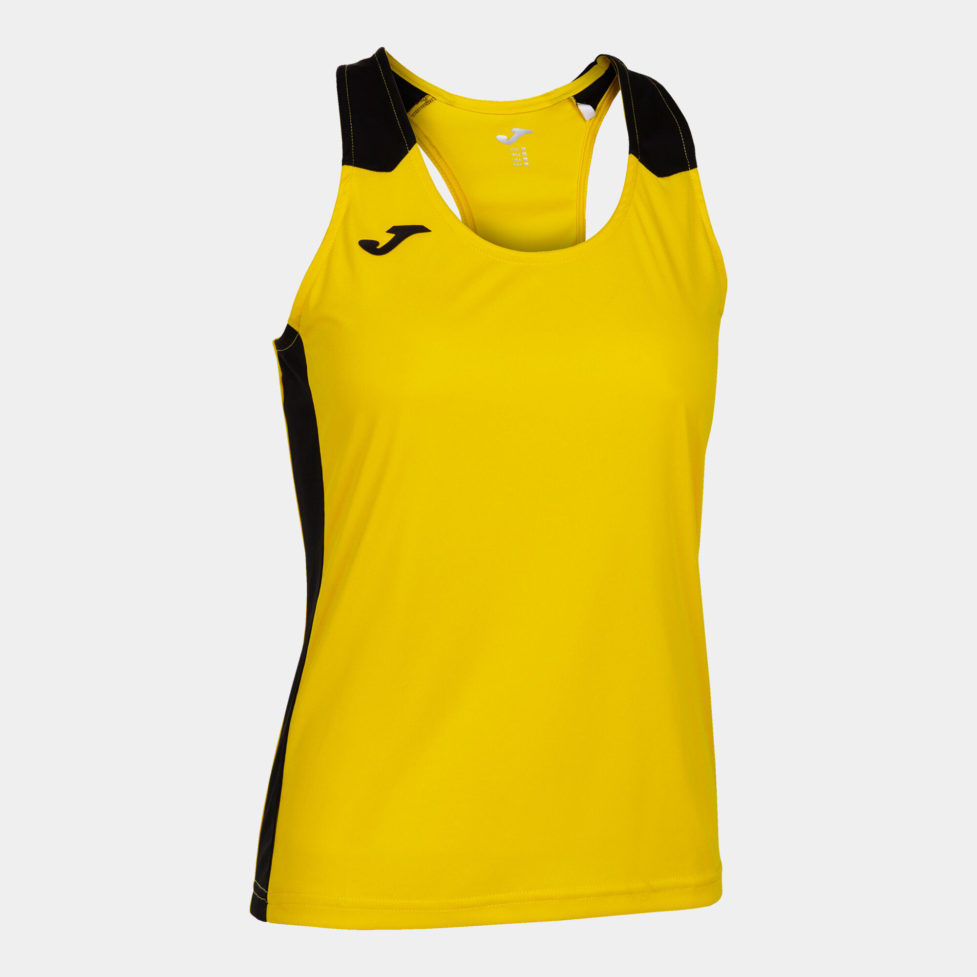 T-shirt de alça mulher Record II amarelo preto