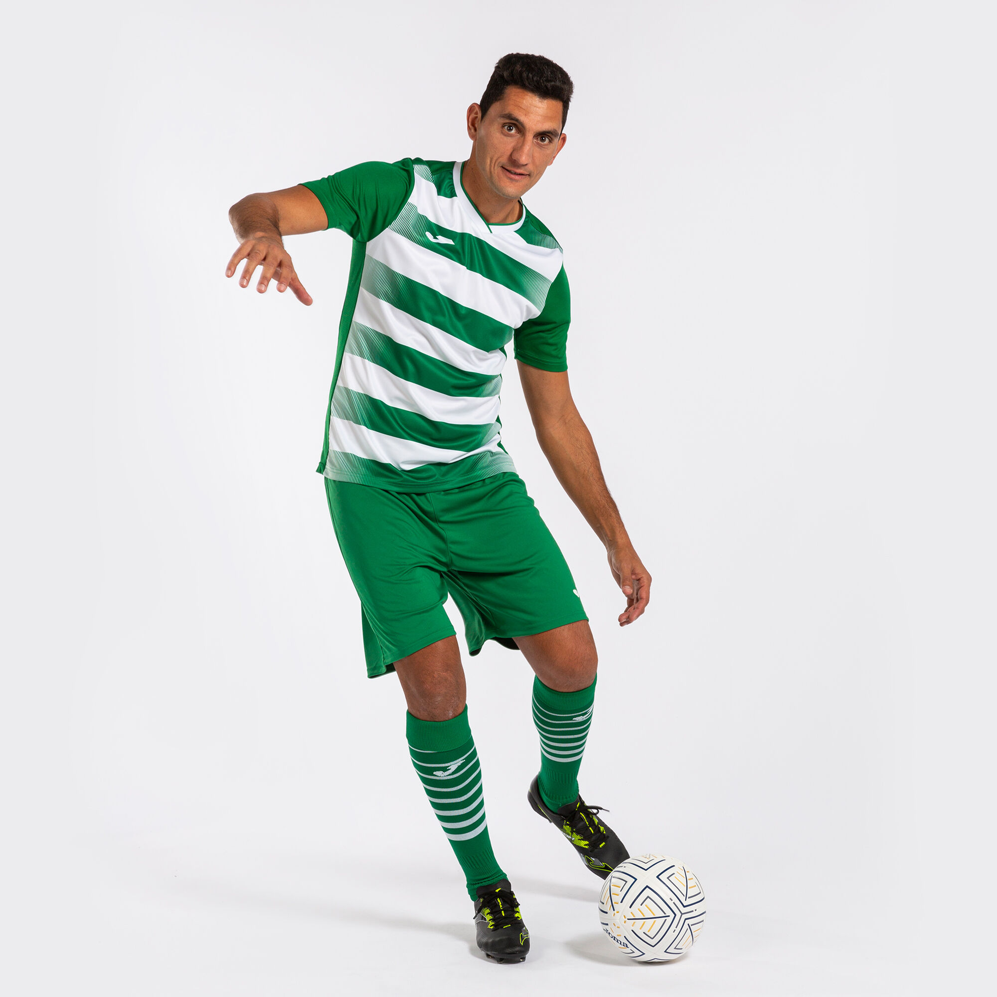 Shirt short sleeve man Europa V green white