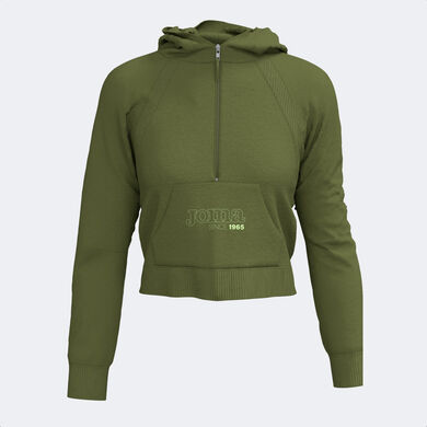 Hooded sweater woman Mimetic green