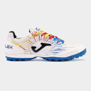 Botas fútbol Top Flex 24 moqueta - turf blanco rojo